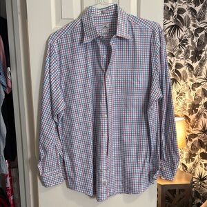 Men's Blue and Red Checkered Shirt